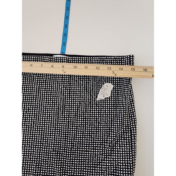 TRIPLE SEVEN Black NEW Diamond Knit Studded Sparkle Mini Skirt NWT SZ 30" waist - Picture 4 of 7